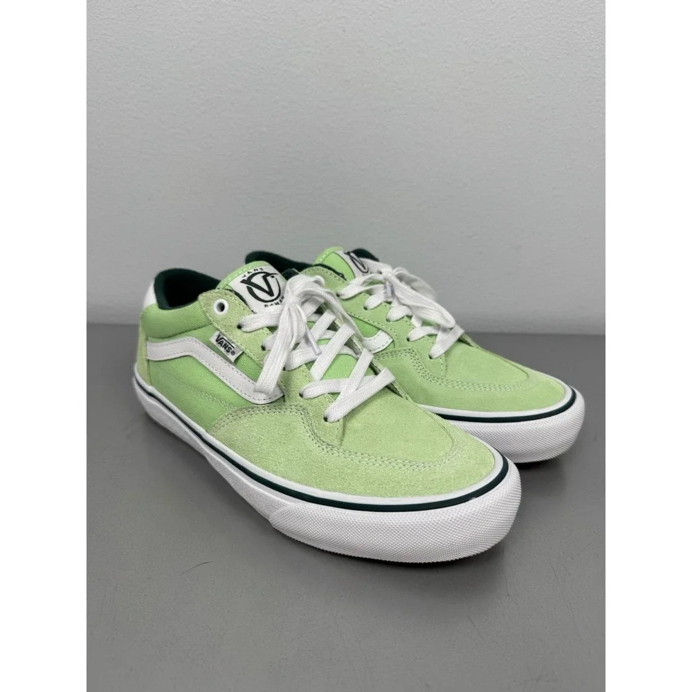 Vans‎ Rowan Skate Shoes Mens 8 Green White Neon Mint Spring Suede Knu Skool Y2K